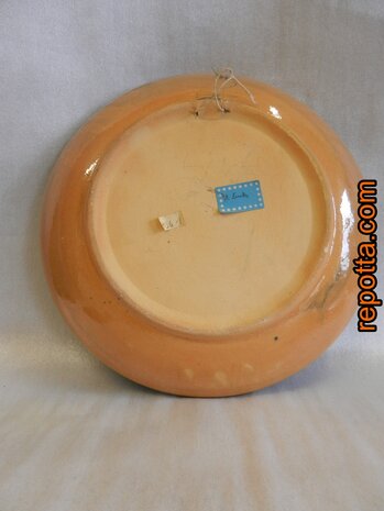 oud handgeschilderd vintage wandbord diameter 30cm