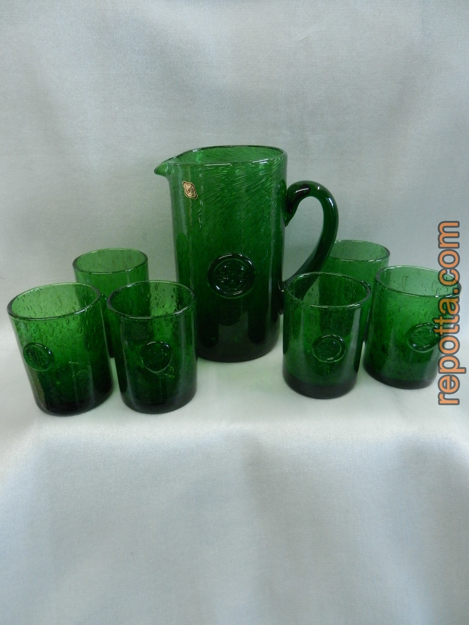 empoli vetro verde glass set with carafe SOLD - repotta